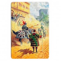 Puzzle-Postkarte „Ritterturnier"