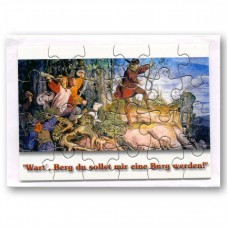 Puzzle-Postkarte „Wart, Berg!"